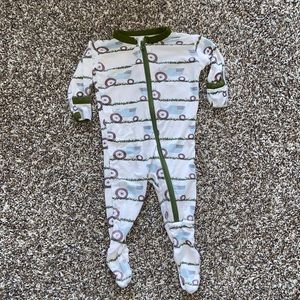 KicKee Pants tractor footed pajamas romper one piece outfit 0-3 months